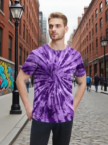 Goodstoworld Men’s Tie-Dye Short Sleeve Colorful T-Shirt2