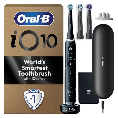 Oral-B iO10 Electric Toothbrushes Adults, Gifts For Women / Men, 1 Handle, 3 Toothbrush Heads,...