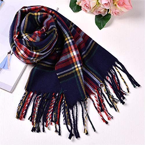 DoMii Kids Girls Boys Fashion Tassels Plaid Tartan Scarf Warm Soft Long Neck Wrap in Winter2