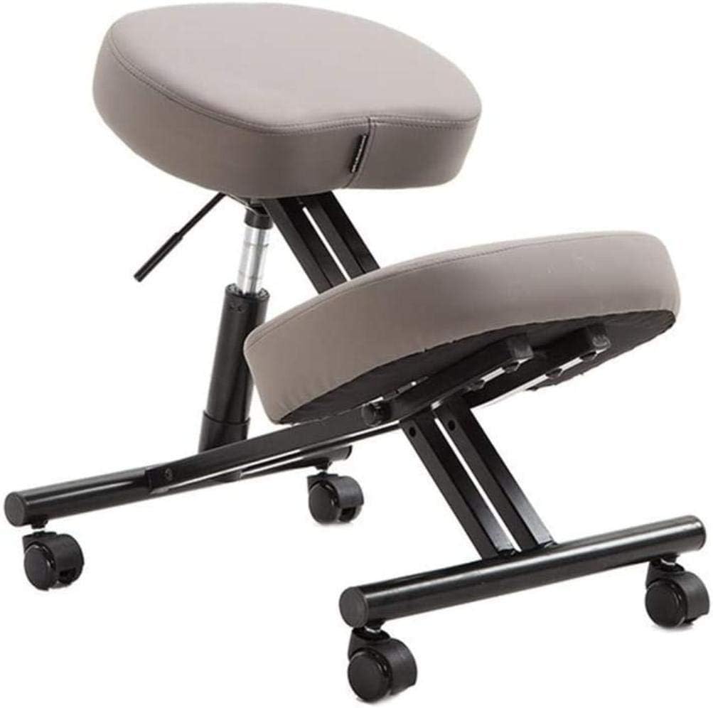 Sillón Ergonómica Silla de Rodillas, Rodillas Silla ortopédica del Asiento Trasero de Cuero de imitación - Ajuste Manual Ayuda a prevenir Silla de Rodilla Silla Taburete