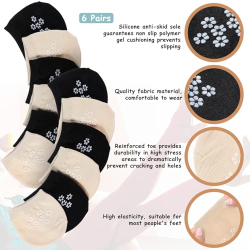 Molain 6 Pairs Toe Topper Socks No Show Liner Half Socks for Women Seamless Grip Non Slip Socks Hidden Toe Covers Socks2