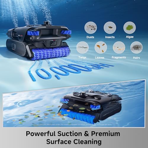 Image of Mova Rover X10 Cordless Robotic Pool Cleaner, 7-in-1 Cleaning, AquaScan LDS Mapping & Precise PoolNavi, Smart Surface Parking, 10,000 GPH Suction, EdgeDrive Brush, Skimmer with Real-time App Control