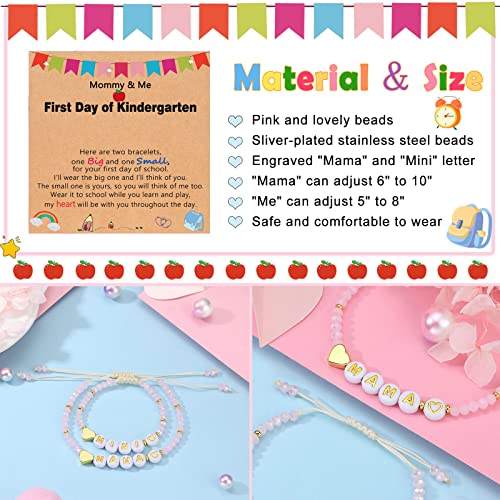 UNGENT THEM First Day of School Bracelet Back to School Mommy and Me Bracelets for Mom and Daughter3