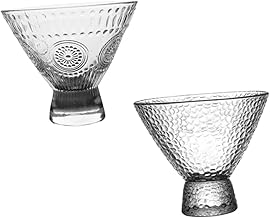 SOESFOUFU 2 peças copo de sorvete tigelas de vidro vintage taças de vinho canecas de vidro transparente copos de mojito copos de bebida vidro sundae copo de beber copo pudim vidro uísque rum