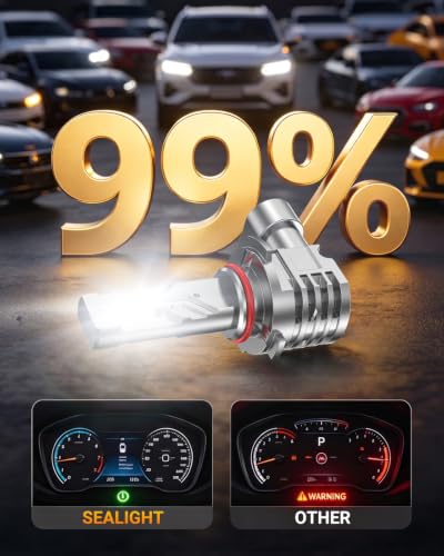 Image of SEALIGHT H10 LED Fog Light Bulb, 40000 Lumen 6500K White Light, 9145 LED Fog Lights Clear Visibility in Foggy Weather, 9140 LED Bulb Built-in Copper Tube & Copper Board, Easy Install
