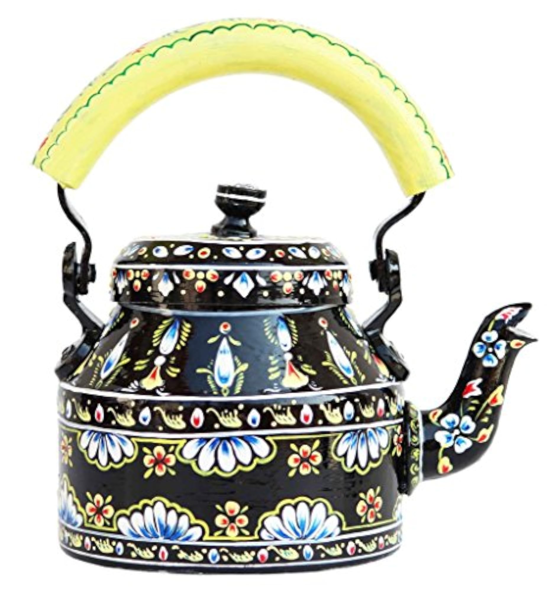 Handpainted Traditional Aluminium Colourful Decorative Tea Kettle