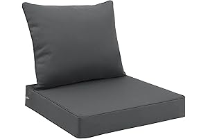 Favoyard Waterproof Patio Cushions - Plush Deep Seat & Back Cushion Set...