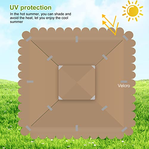 Tetto di Ricambio per Gazebo Giardino 3 x 3 m, Doppio Strato Impermeabile Copertura Rimovibile per Campeggio, Spiaggia, Sole - Image 7