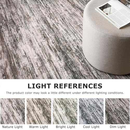 2x6 Brown Green Black White Modern Abstract Runner Rug for Hallways, Super Soft Hallway Decor Kitchen Rugs with Non-Slip, Non-Shedding Washable Rug for Entryway Bedroom Indoor