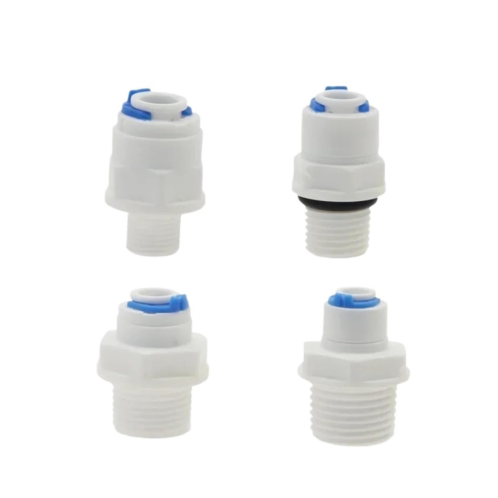 YAKUFAST 1/4" 3/8" Water Filter Quick Connector to 1/2" 3/4" Male Thread/Female Thread Straight Connectors RO Water Filter Fitting(PC 9.53mm-3I8)