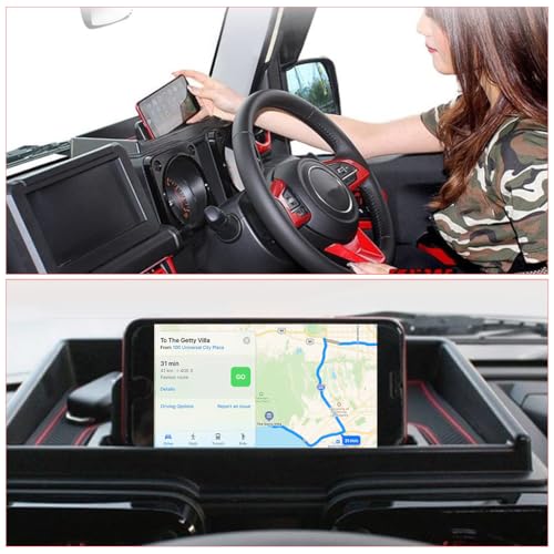Image of STHIRA Compatible with Suzuki Jimny JB64 JB74 Dashboard Interior Dashboard Storage Box with 2 Silicone Lining Pads Self Adhesive Accessories Tray Phone Holder Car Organizer Tray for JB64 JB74