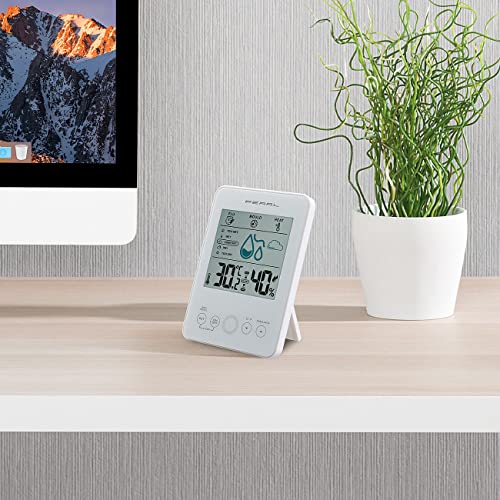 PEARL Hydrometer: Digital-Hygro-/Thermometer mit Schimmel-Alarm & Komfort-Anzeige, weiß (Schimmelmelder, Digital Hygrometer, Feuchtigkeitsmesser Pflanzen)