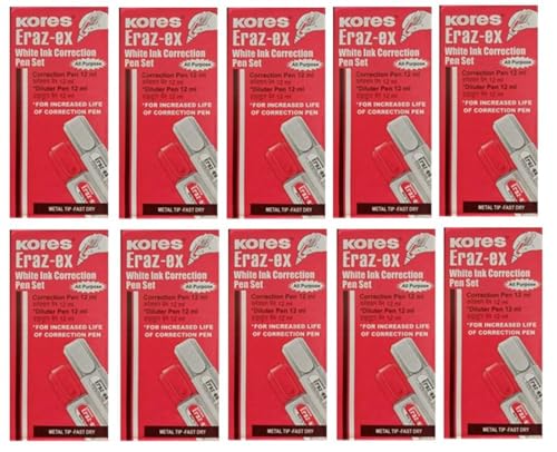 Kores Eraz-ex White Ink Correction Pen 12ml, Set of 20 Pack of 20 - Image 4