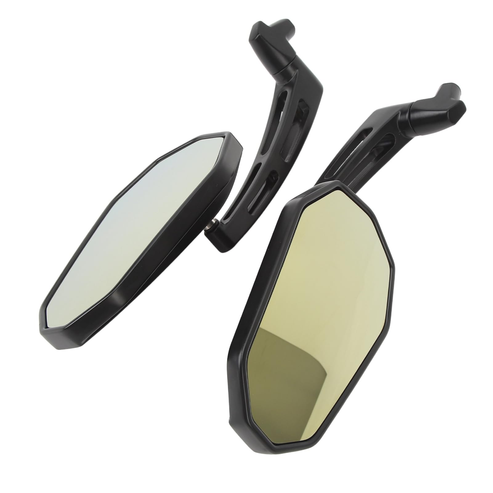 Tbest Para Lusterek Wstecznych Motocykla Obrotowe Lusterko Boczne do Cb1000R Shadow Xl1000V Srebrne Skrzydło z żółtym Szkłem Materiał o Wysokiej Wytrzymałości, Szersza przejrzystość, łatwa