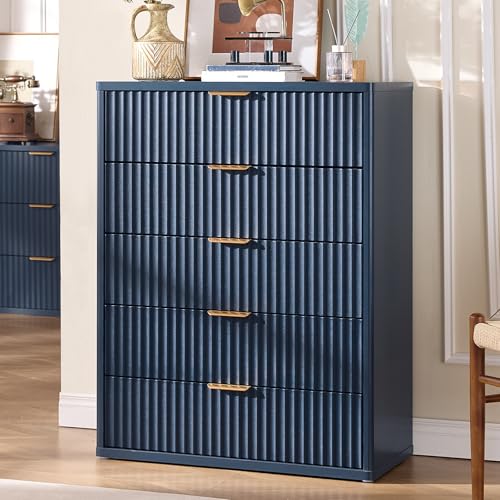 LEYAOYAO Fluted 5 Drawers Dresser for Bedroom, 41