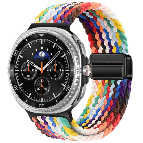 Image of XMUXI Compatible with Samsung Galaxy Watch 8 Strap 44mm 40mm Magnetic Nylon Replacement Bands for Galaxy Watch 8 Classic 46mm Straps Braided Sport Loop (No Watch)