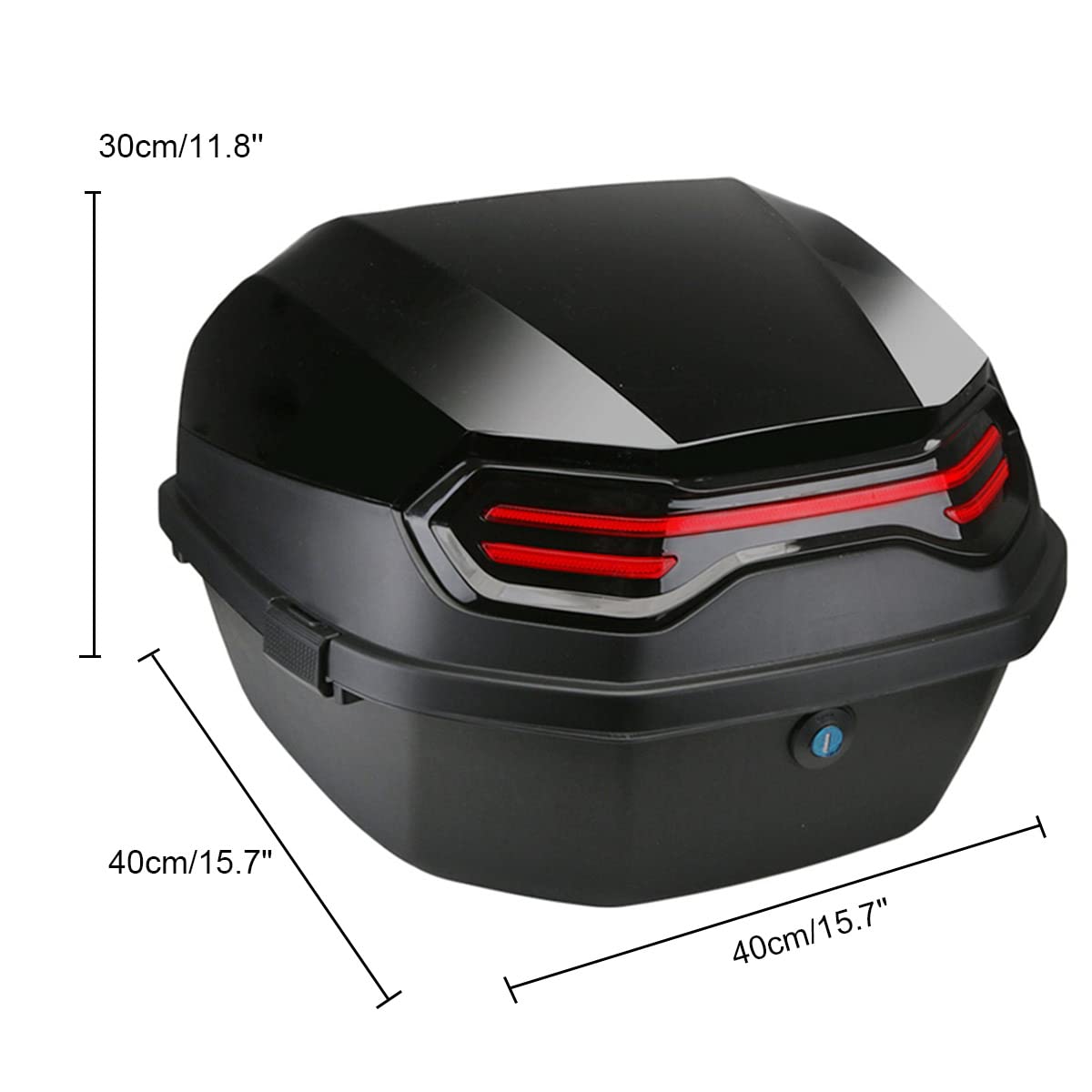 Coffre arrière étanche pour Moto avec réflecteur de Nuit et Dossier en PP, Mallette de Rangement arrière Universelle de Tourisme 41L Coffre arrière Haute capacité, pour Scooter électrique, 39 x 39 x
