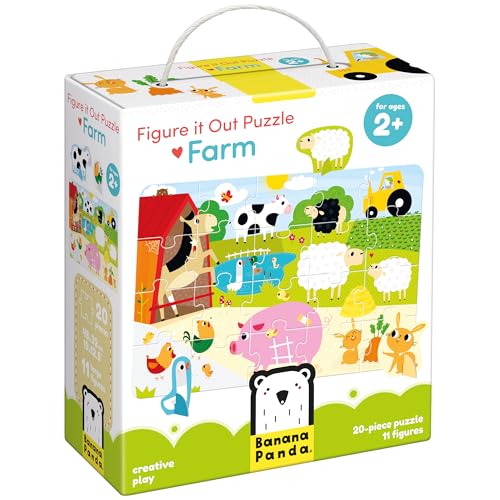 Banana Panda - Puzzle Figure It Out - Ferme - Puzzle pour débutants avec Figurines d'animaux - pour Enfants à partir de 2 Ans - Multicolore - 31 pièces (1 pièce)