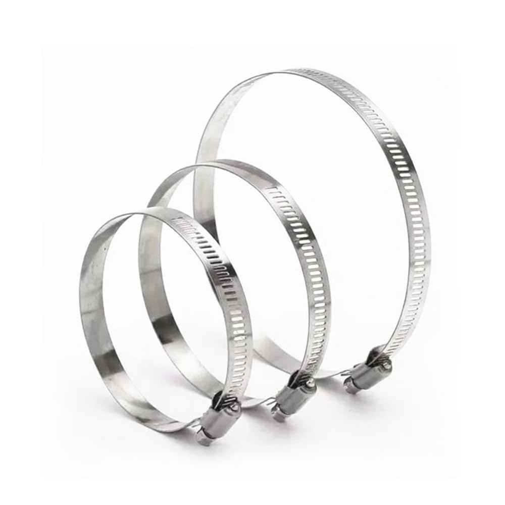 GDHKDDFL A wide range of bulk pipe clamps, Stainless Steel s3pcs Adjustable Drive Fuel Line Worm Size Clip Hoop(91 114 mm)