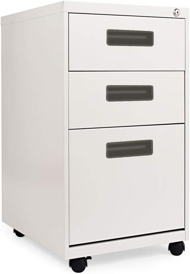 Alera PA53-2820LG 16w x 19-1/2d x 28-1/2h Light Gray Three-Drawer Metal Pedestal File