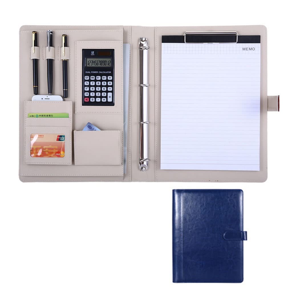 Schreibmappe A4 Klemmbrettmappe Portfolio-Ordner, professionelle Konferenz-Padfolio-Organizer-Hülle, Ringbuch-Datei, Lebenslauf-Dokumententasche