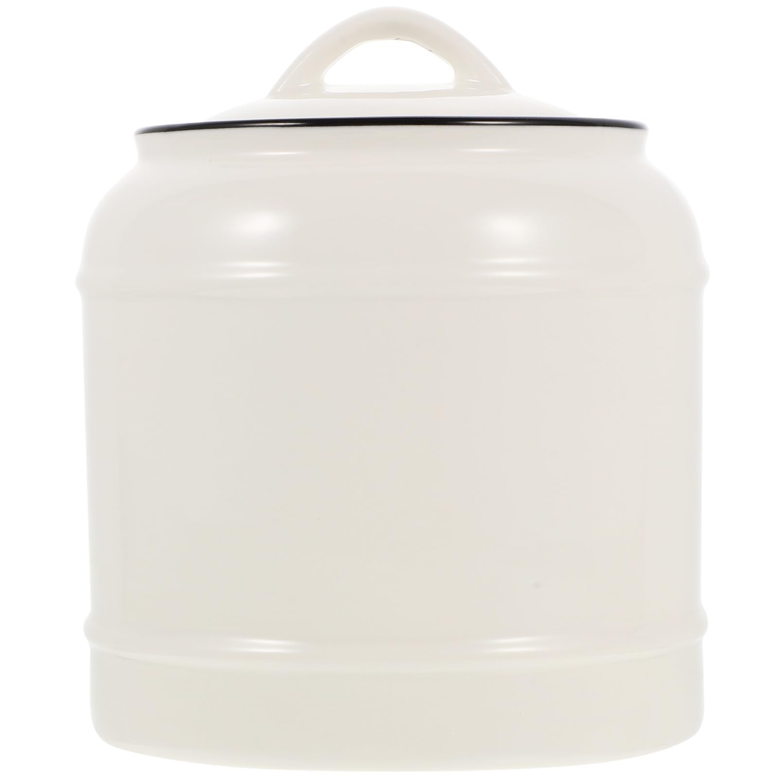 Cabilock Contenitore per Alimenti in Materiale Ceramico da 2200ml Bianco con Coperchio Ermetico, Contenitore per Tè e Zucchero senza Sbavature, per Cucina e Conservazione