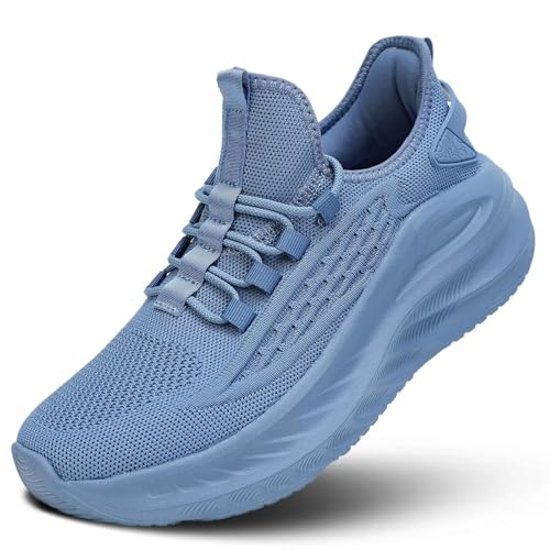 Image of Pozvnn Mens Walking Shoes Fashion Tennis Walking Slip on Sneakers Casual Gym Workout Lightweight Comfortable Trainers