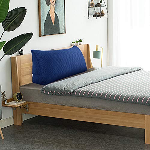 Wowmax Large Bolster Triangular Positioning Support Reading Backrest Wedge Pillow For Headboard For Day Bed Bunk Bed With Removable Cover No Button Grey Full #TOP4