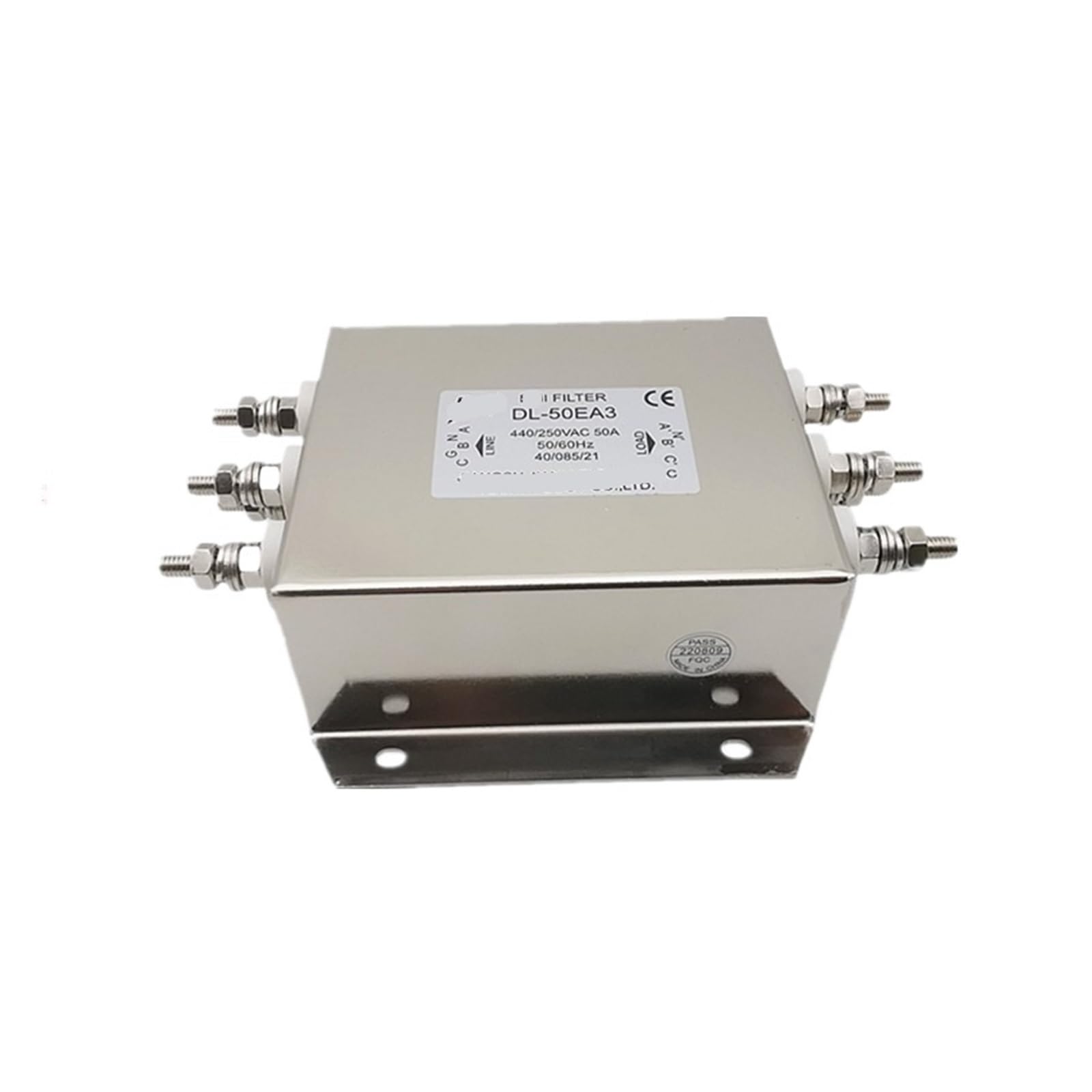 Filtre triphasé DL-50EA3 élimine parasites onduleur 380V 50A