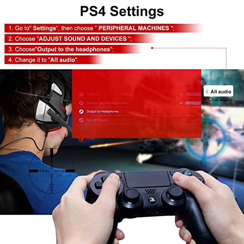 Micolindun Gaming Headset For Ps4 Xbox One, Over Ear Gaming Headphones With Mic Stereo Surround Noise Reduction Led Lights Volume Control For Laptop, Pc, Tablet, Smartphones #TOP4