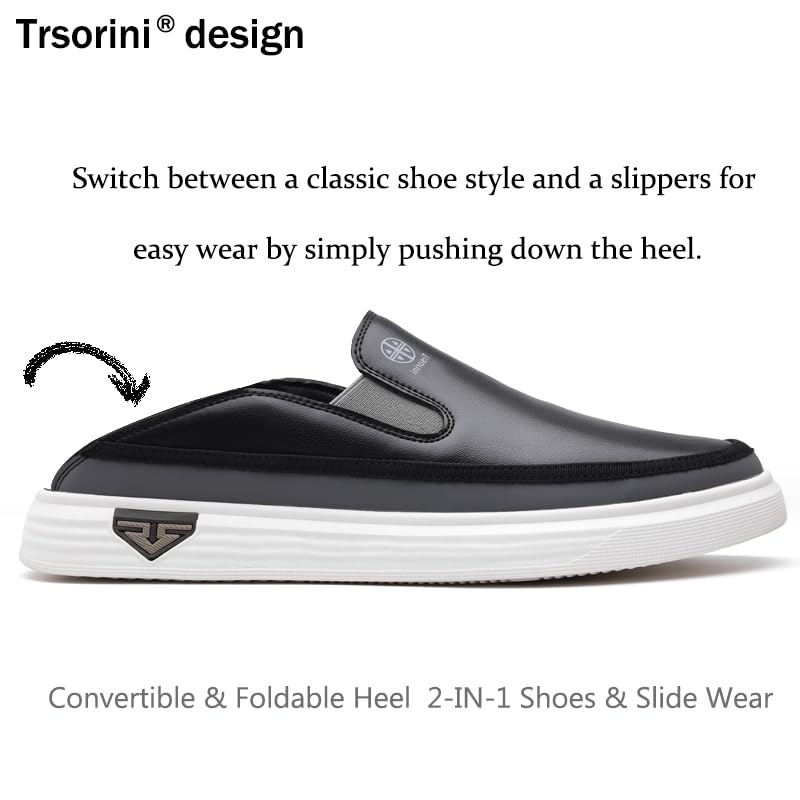 Trsorini Mens Casual Loafers Convertible Foldable Heel 2-in-1 Wear Barefoot Slip On Soft Comfortable Moccasin Leather Men's Shoes2