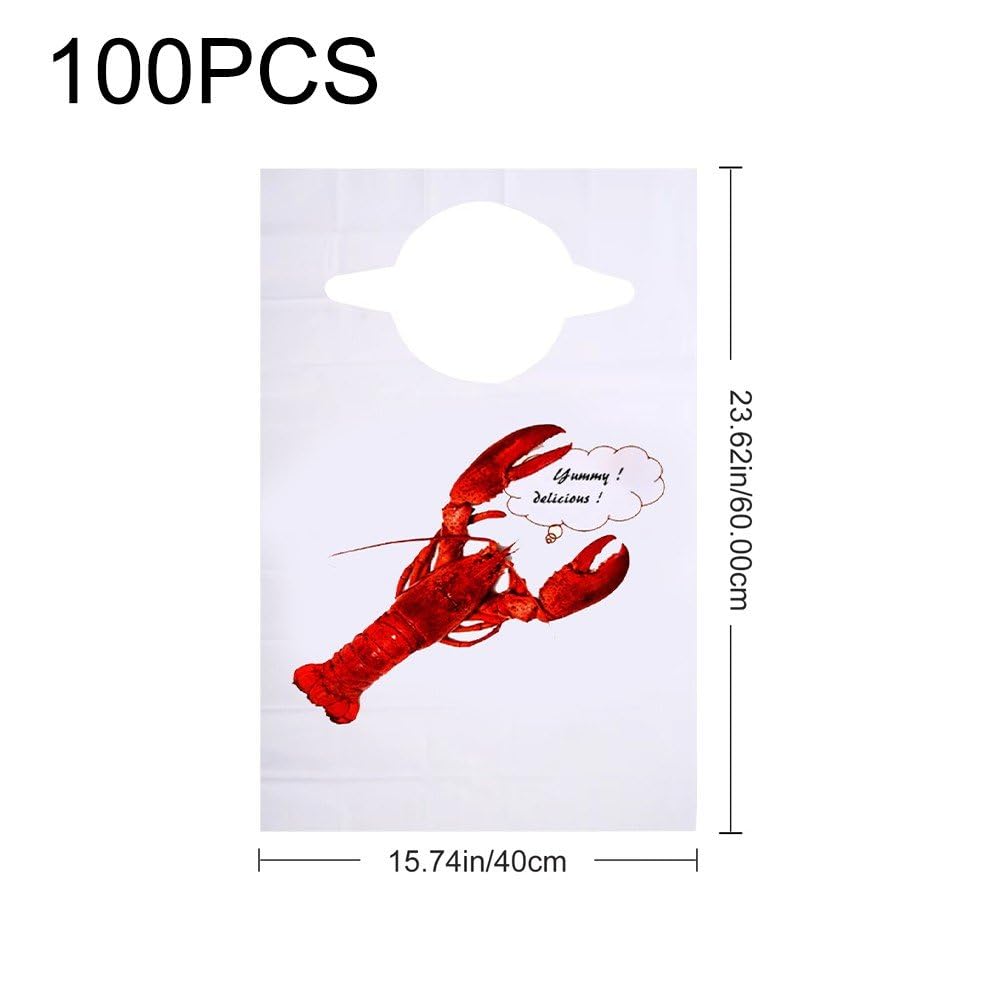 Lot de 100 Tabliers Imperméables pour Hot Pot, Anti-Huile, Portables, pour Barbecue, pour Restaurant, pour Écrevisses, Fruits De Mer