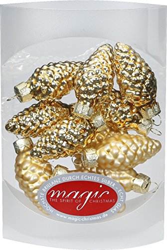 MAGIC 12 Zapfen 4,5 cm Glas Weihnachtsschmuck Weihnachtsdeko...