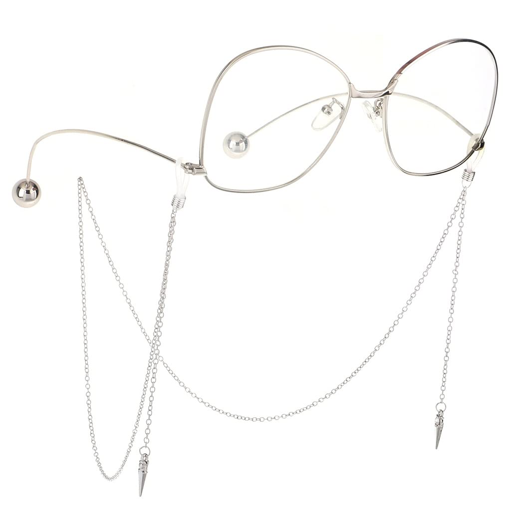 Metall Brillenseil Silber Nieten Strass Anhänger Brillenkette Modeaccessoires