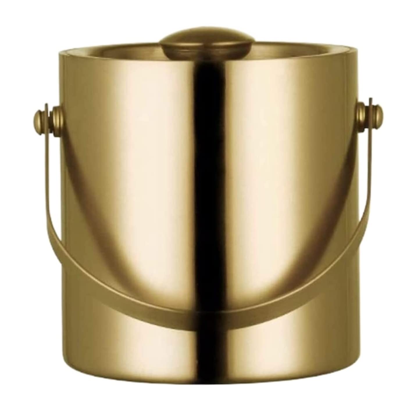 Cocina Utensilios De Bar Cubo De Hielo De Acero Inoxidable con Tapa Cubo De Champán para Bar Cubo De Champán(Gold,3L)