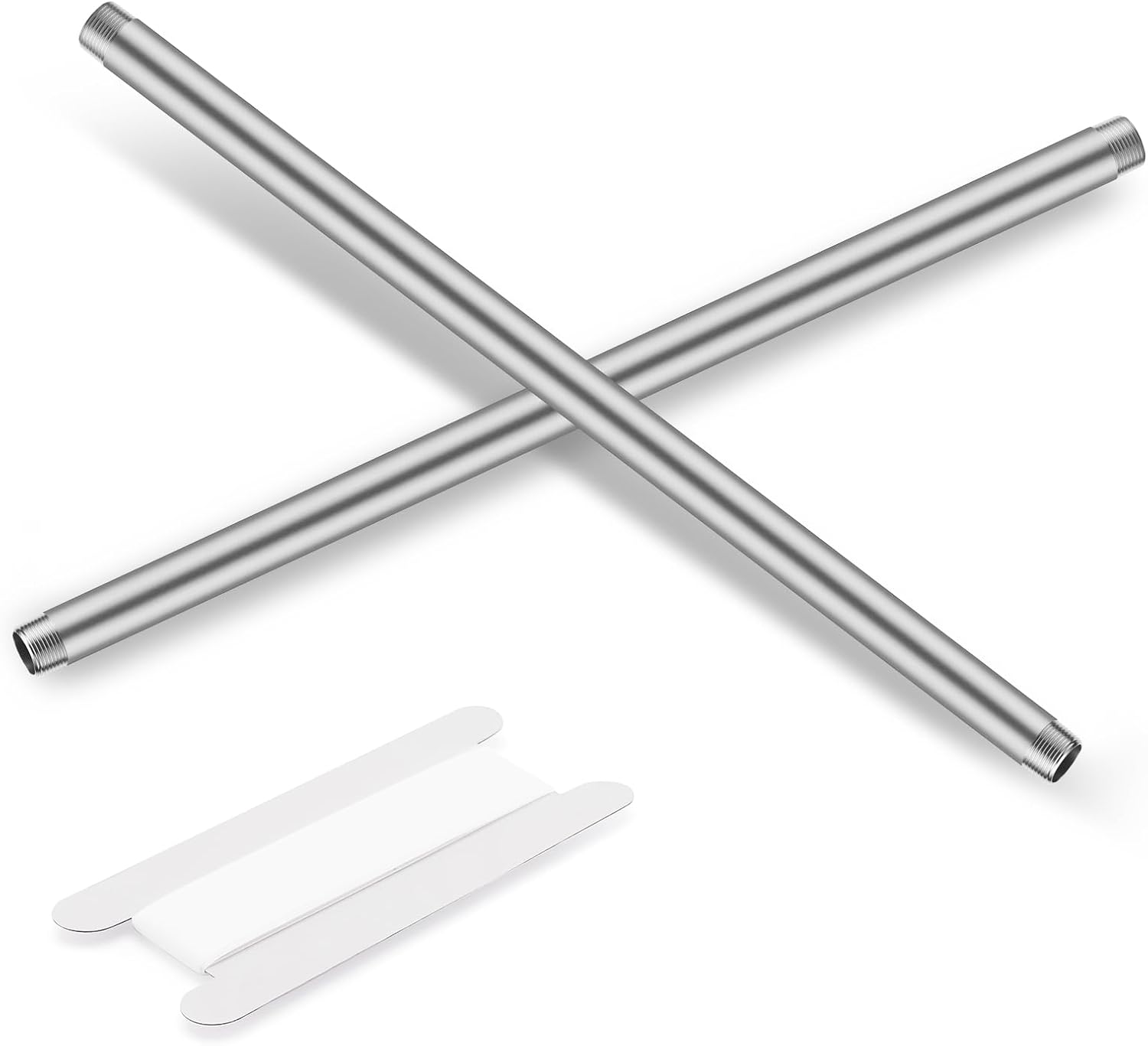 3/8"x14" 304 Stainless Steel Pipe, 3/8" NPT x 3/8" NPT Male Threaded Nipple, SCH40 Heavy Duty Pre-Cut Steel Pipe for Plumbing Gas, Hydraulic, and Industrial Applications(14", 2 Piece)