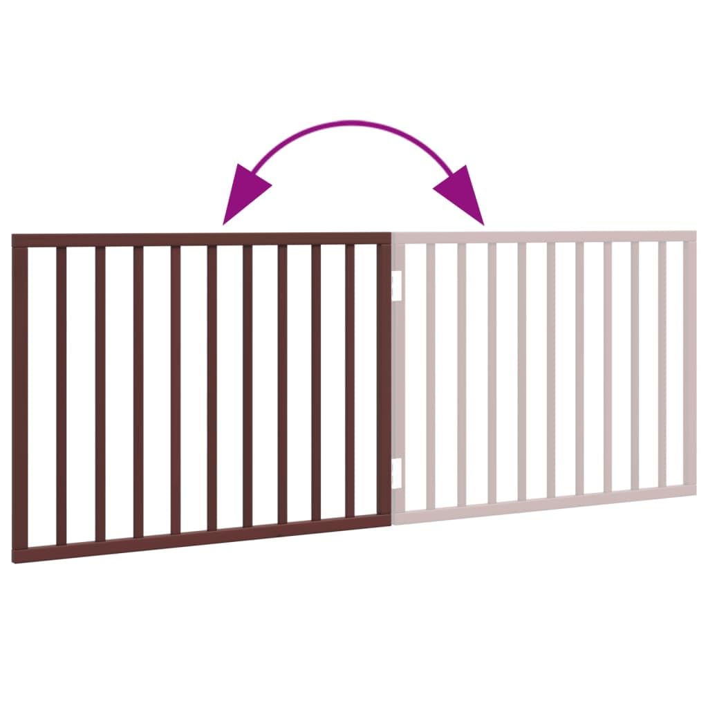 vidaXL Puerta para Perros Plegable 2 Paneles Madera álamo marrón 160cm