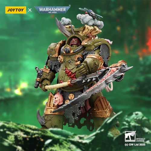 Image of JOYTOY Death Guard Warhammer 40k 1 /18 Action Figure Death Guard Deathshroud Terminator 1 with Manreaper and Plaguespurter Gauntlet Collectible Gifts,Toys for Kids 15+ and Adults 5.51-inch