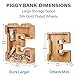 NBTORCH Large Piggy Bank - Interconnectable Wooden Letter Piggy Bank, Alphabet Q Money Bank Toy with Wheels, for Kids Boys Girls Adults (Initial-Q)