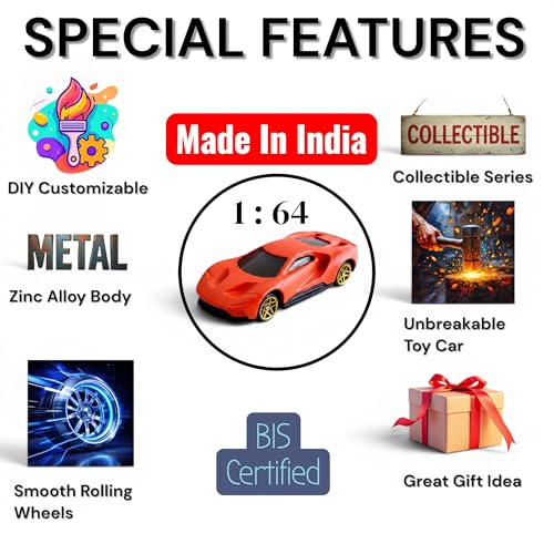 Image of Diecast Metal Toy Car Set |1:64 Scale Model | Pack of 5 Cars | Lambhorghini | Ford GT | Dodge Viper | McLaren | Birthday Gift for Boys & Girls | Age 3,4,5,6,7,8,9,10,11 | Best for Kids Play