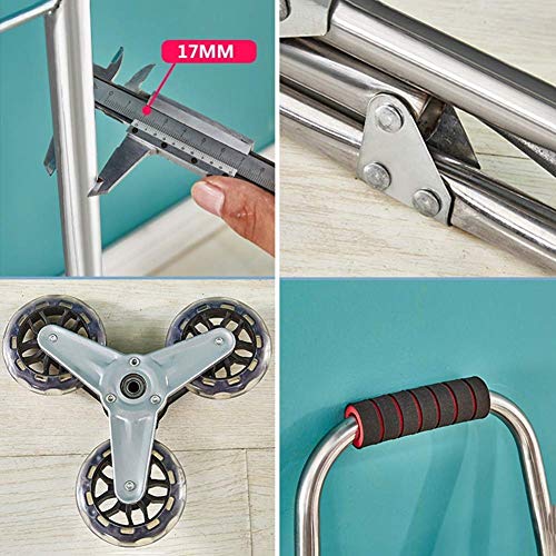 Alte Person Einkaufswagen ,Einkaufswagen Trolley Klappwagen Anhänger Trolley Tragbares Zuhause Ältere Waren Kleiner Einkaufswagen Treppensteigen,D multifunktional – Bild 5