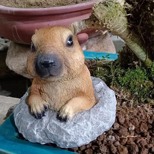 Statues d'animaux de jardin gopher en résine pour déco extérieur - 7