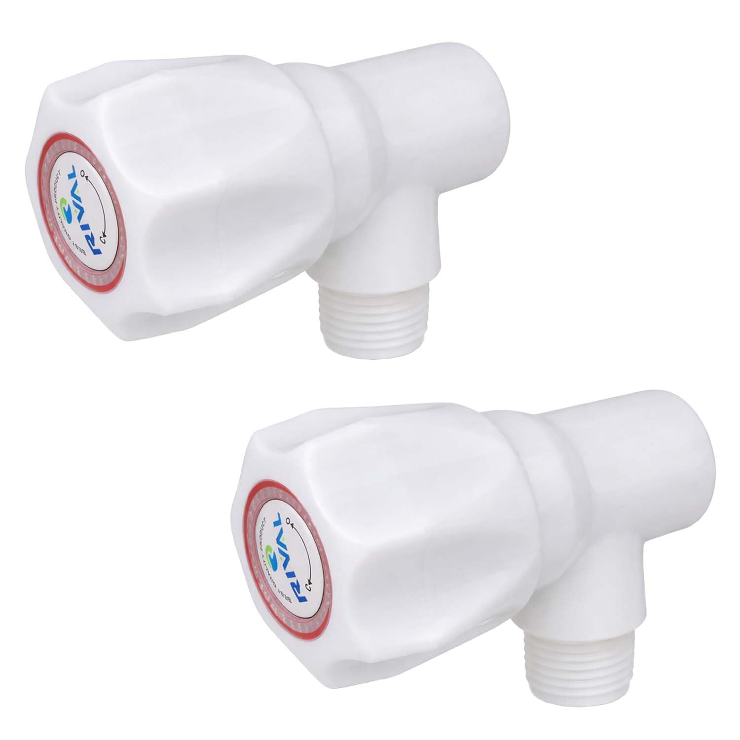 Rival Angle Cock Polo Tap - ABS Plastic Angle Valve for Bathroom, Basin & Toilet - Wall Mounted Water Tap - Leak Proof & Rust Free - White Finish - (Pack of 2)-image-22