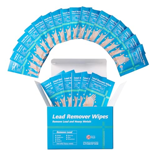 Kimting Honghui 50Pcs Lead Removal Wipes for Shooting Heavy Metal Cleaning Tissues Cloths for Removing Lead Dirt Oil Individual Foil Package Gift Essential for Shooting Construction Factory Use