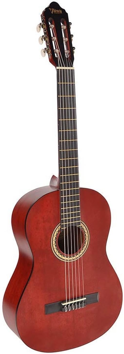 Valencia 6 String Classical Guitar, Right, Transparent Wine (VC204TWR)