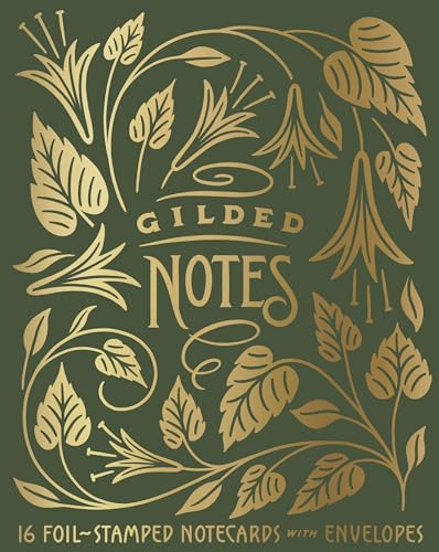 Gilded Notecards - 16 Foil-Stamped Notecards & Envelopes