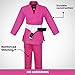 Right Punch Ultimate Brazilian Jiu Jitsu Gi – Preshrunk Unisex Bjj Gi Lightweight 450 Gsm Cotton Fabric | Perfect Fit for Men Women and Kids | Premium Training Uniform with Comfort Sizing Guide| Pink