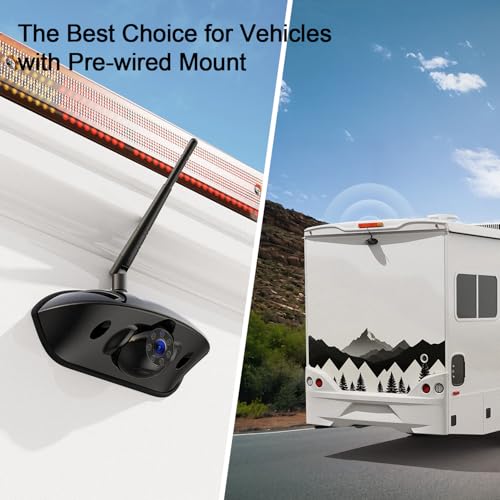 Image of Fookoo HD 10 inch Wireless 4 RV Backup Camera System for Furrion Pre-Wired RV Truck Trailer, 10 inch IPS Monitor, 2 Side View 2 Rear View Cameras, Split Screen IR Night Vision Recording Waterproof - D10Y4