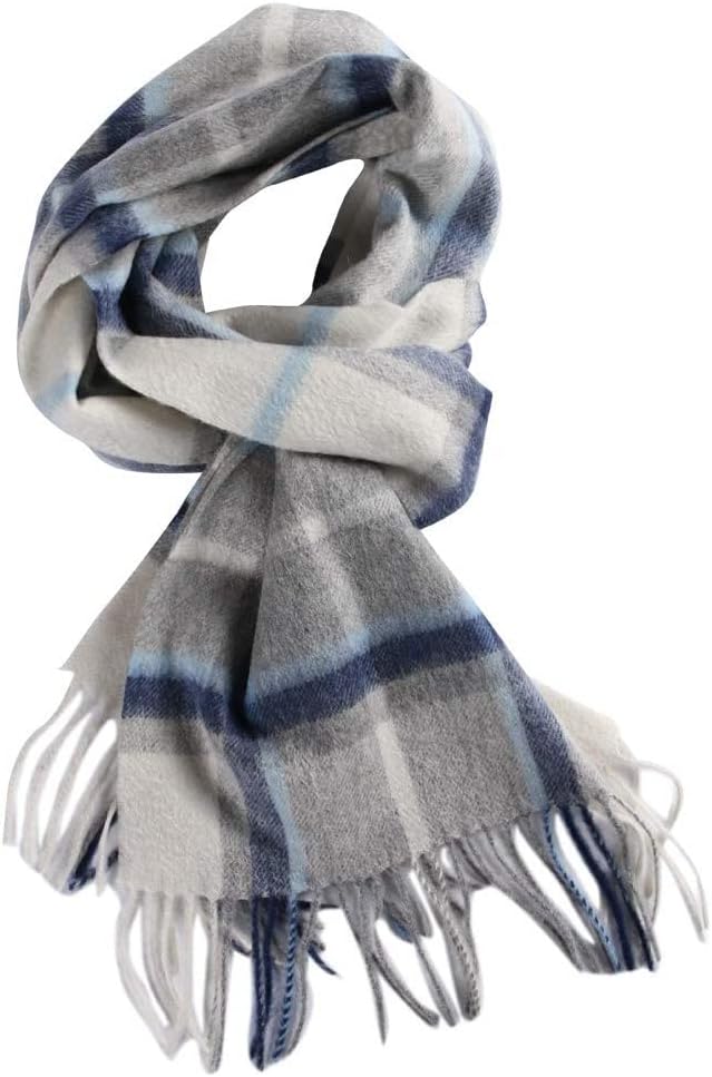 Pure Wool Scarves For men women, Pashmina Tartan Scarf,Cold Weather Scarf, Vertical Stripe Knit Winter Scarf