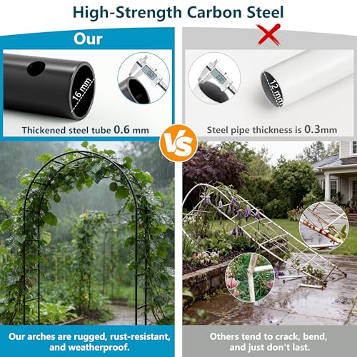 Image of Thickened Rustproof Garden Arch Metal Trellis for Climbing Plants